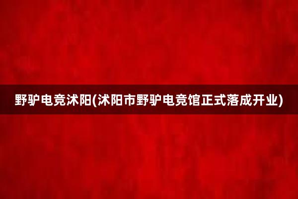 野驴电竞沭阳(沭阳市野驴电竞馆正式落成开业)