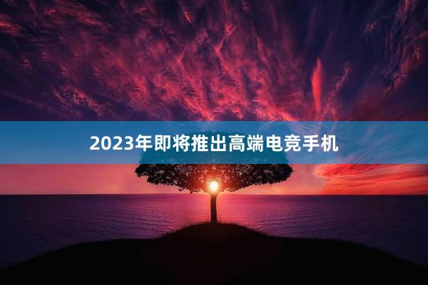 2023年即将推出高端电竞手机