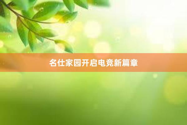 名仕家园开启电竞新篇章