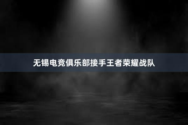 无锡电竞俱乐部接手王者荣耀战队