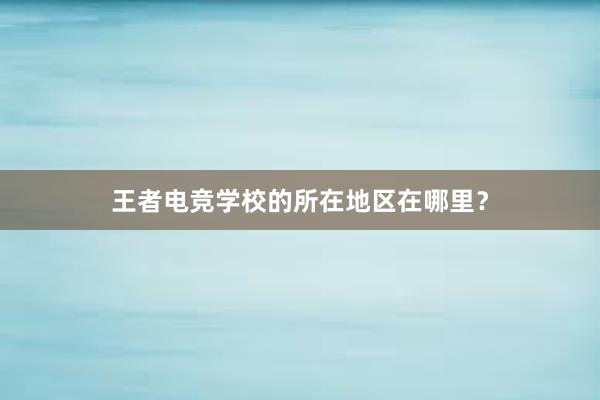 王者电竞学校的所在地区在哪里？