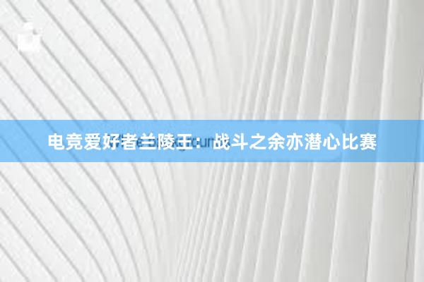 电竞爱好者兰陵王：战斗之余亦潜心比赛