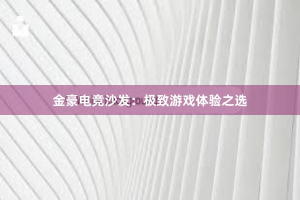 金豪电竞沙发：极致游戏体验之选